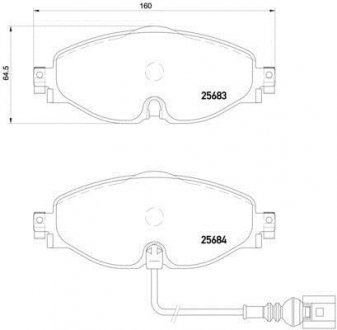 Комплект гальмівних колодок з 4 шт. дисків BREMBO P85126 (фото 1)