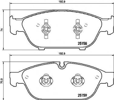 Комплект гальмівних колодок з 4 шт. дисків BREMBO P85127 (фото 1)