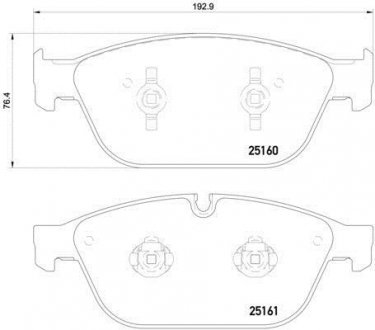 Комплект гальмівних колодок з 4 шт. дисків BREMBO P85128