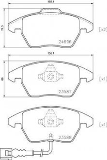 Комплект гальмівних колодок з 4 шт. дисків BREMBO P85146 (фото 1)