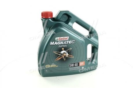 Масло ДВС 5W-40 MAGNATEC DIESEL DPF API SN/CF, ACEA C3, GM dexos2, 4л, с CASTROL 15C4AA