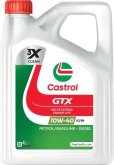 Олива моторна GTX 10W-40 A3/B4 (Каністра 4л) CASTROL 15F8FD
