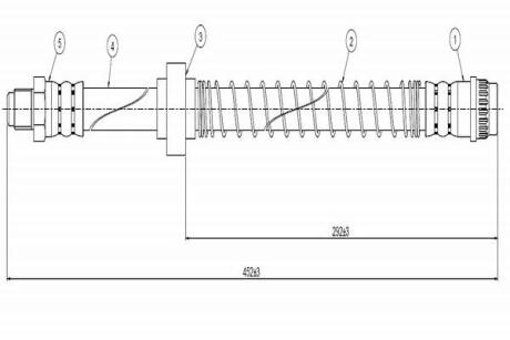 Шланг тормозной передний Citroen ZX 1.9 (91-97) (C800 408B) CAVO C800408B