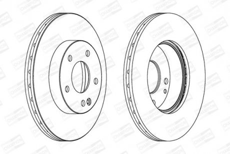 Диск тормозной передний (цена за 2шт.) MB Vaneo CHAMPION 562249CH