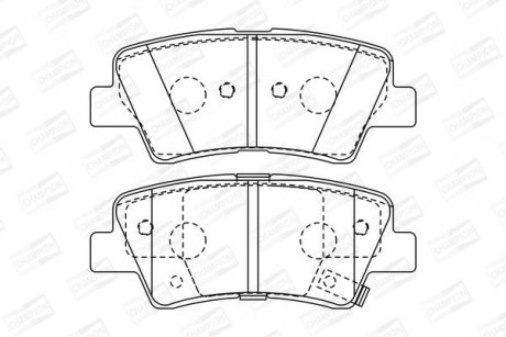 Колодки тормозные дисковые задние HYUNDAI ACCENT IV (RB) 10-, ACCENT IV Saloon (RB) 10- CHAMPION 572629CH (фото 1)