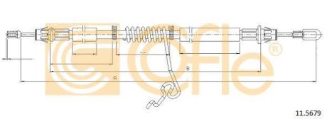 Трос ручного гальма задній правий rwd 300-350m (rh) ford transit (06-14) (1734688) ford COFLE 115679 (фото 1)