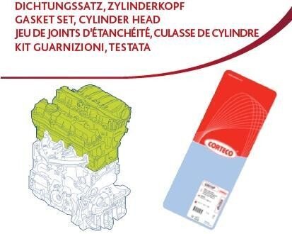 Комплект прокладок головки блоку циліндрів FORD 2.5 ST 20V HYDA/HYDB/HYDC 04-13 CORTECO 418319P