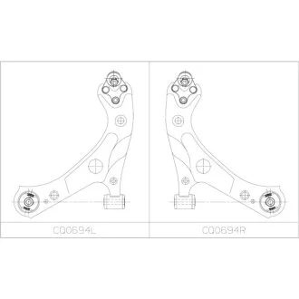 Важіль передній низ L Toyota Prius 16- Corolla 18- (вир-во) CTR CQ0694L