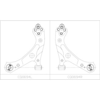 Важіль передній низ R Toyota Prius 16- Corolla 18- CTR CQ0694R