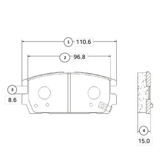 Колодки гальм Hyundai Terracan 2.5, 2.9, 3.5 01- задн. OLD CKKH-23 CTR GK0477