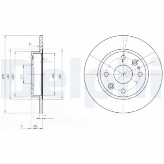Фото диск гальмівний Delphi BG2803 Диск гальмівний Delphi BG2803