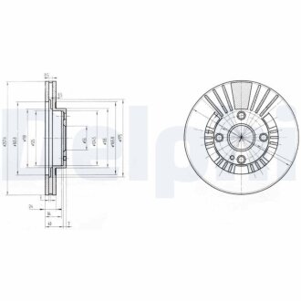 Фото диск гальмівний Delphi BG3509 Диск гальмівний Delphi BG3509