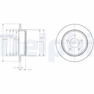 Фото диск гальмівний Delphi BG3595 Диск гальмівний Delphi BG3595