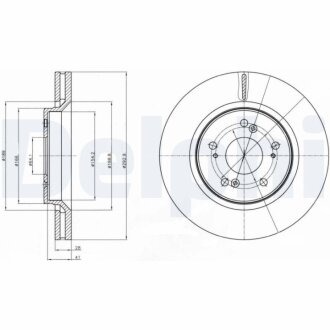 Фото диск гальмівний Delphi BG4250C Диск гальмівний Delphi BG4250C
