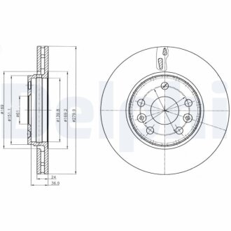 Фото диск гальмівний Delphi BG4317C Диск гальмівний Delphi BG4317C