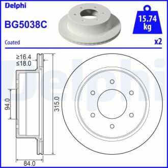Диск гальмівний Delphi BG5038C