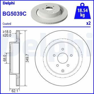 Фото диск гальмівний Delphi BG5039C Диск гальмівний Delphi BG5039C