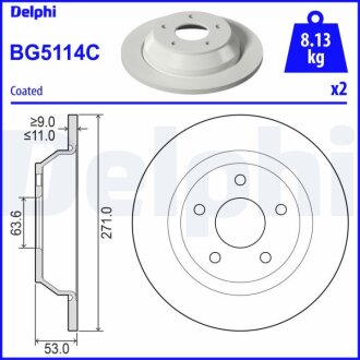 Фото диск гальмівний Delphi BG5114C Диск гальмівний Delphi BG5114C