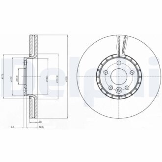 Фото диск гальмівний Delphi BG9085 Диск гальмівний Delphi BG9085