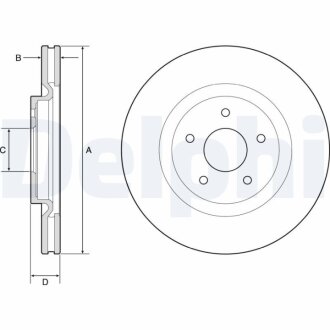 Фото диск гальмівний Delphi BG9195C Диск гальмівний Delphi BG9195C