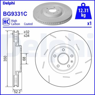 Фото диск гальмівний Delphi BG9331C Диск гальмівний Delphi BG9331C