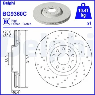 Диск гальмівний Delphi BG9360C