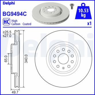 Диск гальмівний Delphi BG9494C