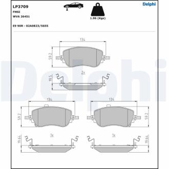 Комплект гальмівних колодок з 4 шт. дисків Delphi LP3709