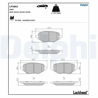 Гальмівні колодки Delphi LP3801