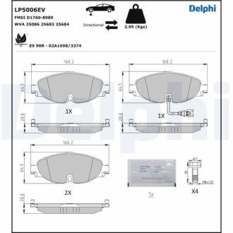 Комплект гальмівних колодок з 4 шт. дисків Delphi LP5006EV