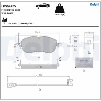 Комплект гальмівних колодок з 4 шт. дисків Delphi LP5047EV