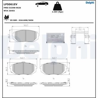 Комплект гальмівних колодок з 4 шт. дисків Delphi LP5061EV