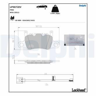 Комплект гальмівних колодок з 4 шт. дисків Delphi LP5072EV