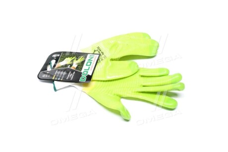 Рукавички трикотаж зелені, нейлон, в\'язаний манжет, ПВХ, розмір 9 DOLONI 4552