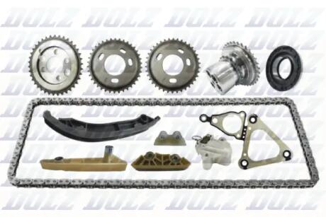 Комплект ланцюга ГРМ з шестернями FORD TRANSIT 2.4 TDCi 132 ланки DOLZ SKCF118