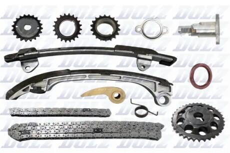 Комплект ланцюгів ГРМ і маслонасоса з шестернями Toyota 2,0/2,4 16V DOLZ SKCT125F