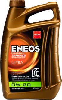 Олива моторна 0W-20 ULTRA API SM, ILSAC GF-5, 4л, синт. Eneos EU0021301N
