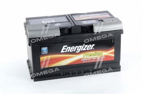 Акумулятор 80Ah-12v Prem.(315х175х175), R,EN740 Energizer 580 406 074 (фото 1)