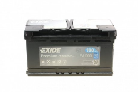 Акумулятор 100Ah-12v PREMIUM(353х175х190),R,EN900 EXIDE EA1000 (фото 1)