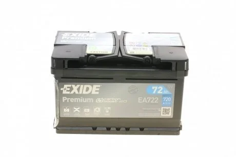 Акумулятор 72Ah-12v PREMIUM(278х175х175),R,EN720 !КАТ. -15% EXIDE EA722