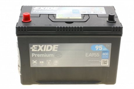 Акумулятор 95Ah-12v PREMIUM (302х171х222),L,EN800 EXIDE EA955 (фото 1)