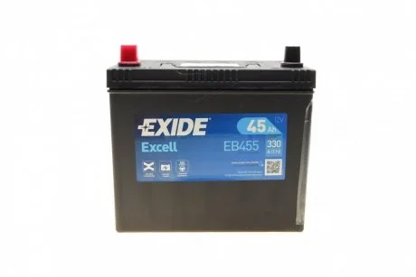 Акумулятор 45Ah-12v Exide EXCELL(234х127х220),L,EN330 Азия тонк.клеммы !КАТ. -10% EXIDE EB455