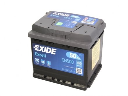 Акумулятор 50Ah-12v EXCELL(207х175х190),R,EN450 !КАТ. -10% EXIDE EB500 (фото 1)
