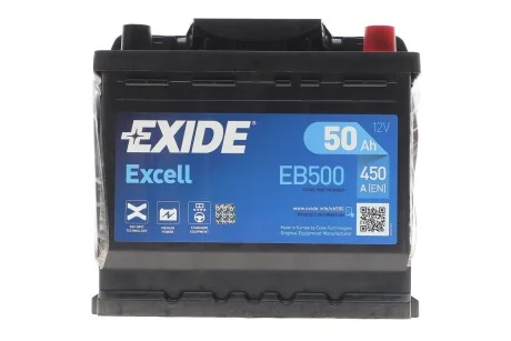 Акумулятор 50Ah-12v EXCELL(207х175х190),R,EN450 !КАТ. -10% EXIDE EB500