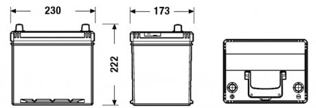 Акумулятор 60Ah-12v EXCELL(230х172х220),L,EN480 EXIDE EB605