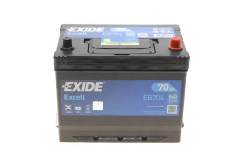 Акумулятор 70Ah-12v EXCELL(266х172х223),R,EN540 EXIDE EB704
