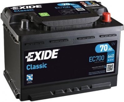 Акумулятор CLASSIC 12V/70Ah/640A EXIDE EC700