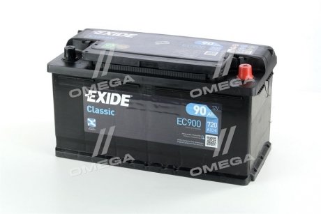 Акумулятор 90Ah-12v CLASSIC(353х175х190),R,EN720 !КАТ. -20% EXIDE EC900