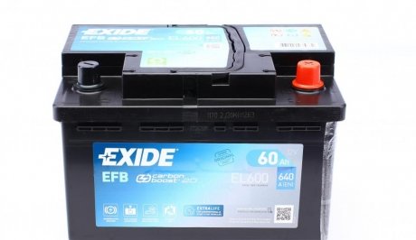 Акумулятор 60Ah-12v EFB (242х175х190),R,EN640 EXIDE EL600 (фото 1)