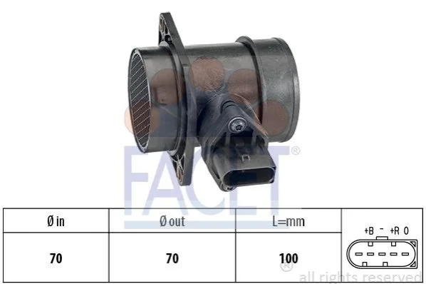 Витратомір повітря (5 конт.) SKODA SUPERB/VW PASSAT 1.8 00-08 Facet FACET 10.1212 (фото 1)